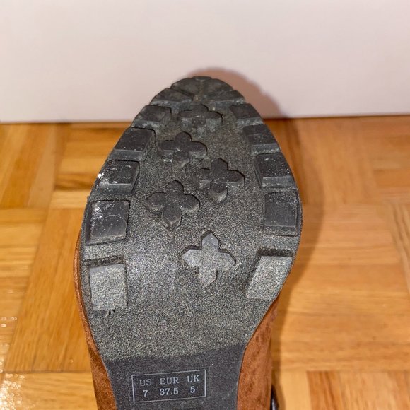 Suede Winter Boot Heel || Rusted Brown - Picture 7 of 8